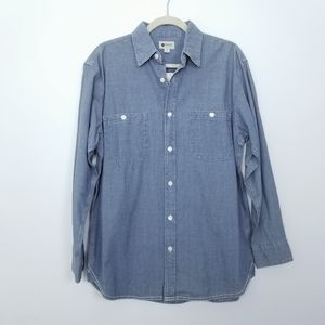 Haggar Clothing | NWT Mens Chambray Denim ButtonUp